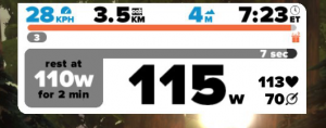 Zwift workout rest
