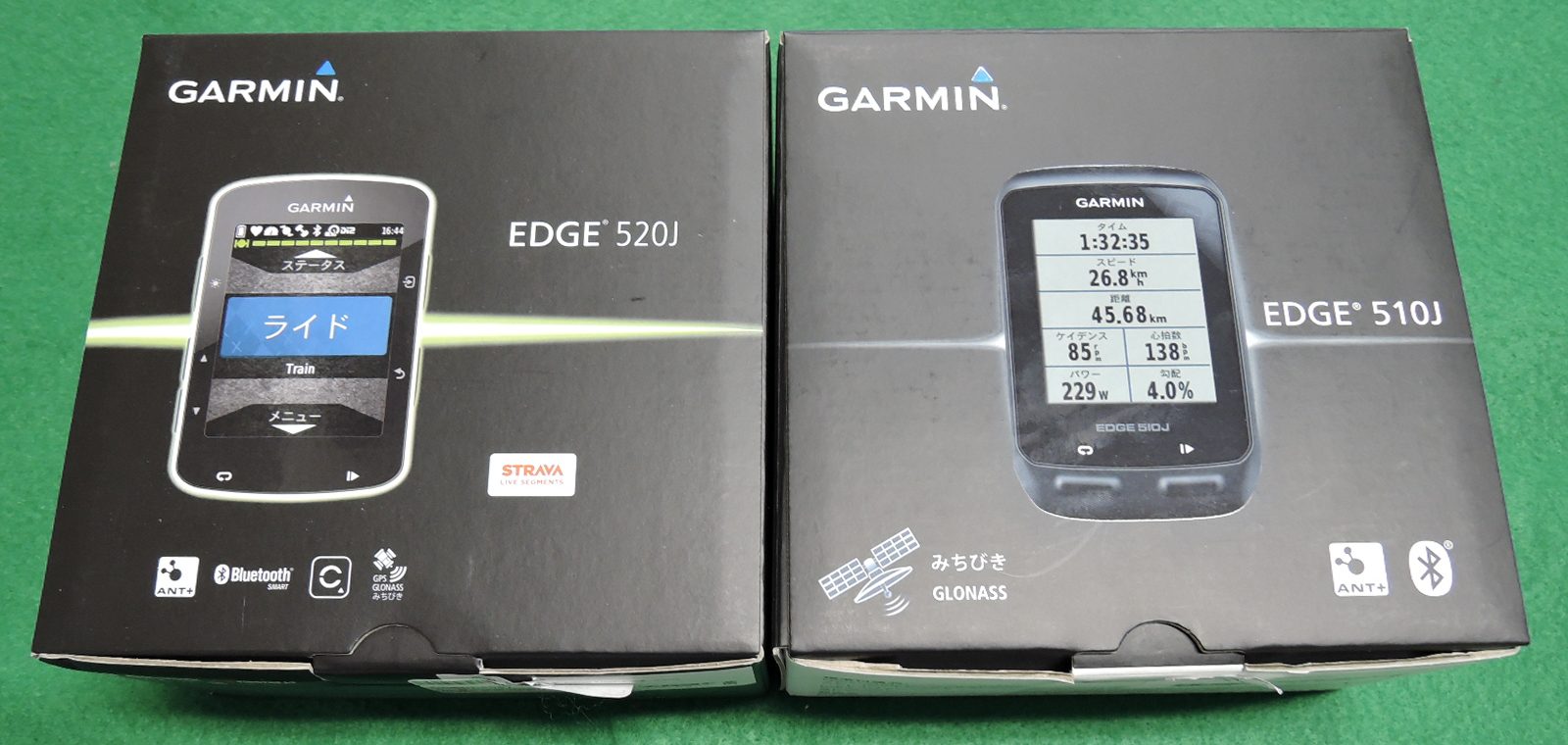 実機比較 ガーミン 「Edge 820 J」と「Edge 520 J」