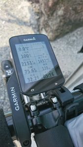 距離と獲得高度 Edge820J