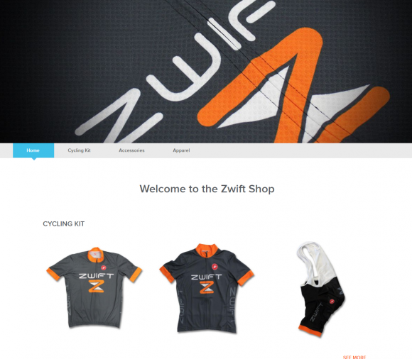 Zwift公式オンラインショップのキャプチャ画像